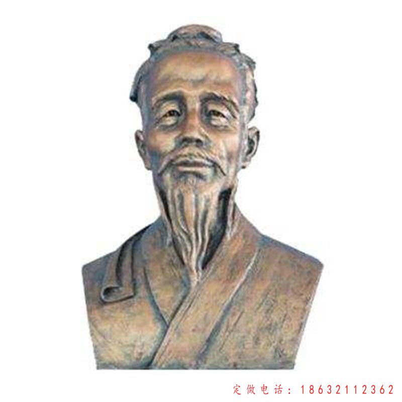 古代医学家华佗胸像铜雕（1）