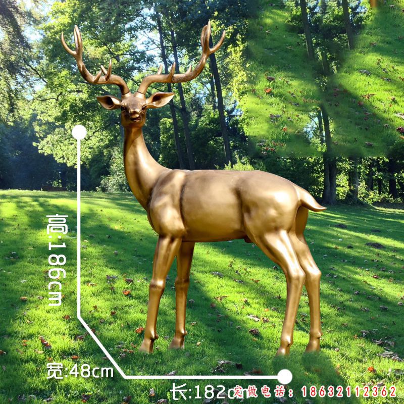户外园林奔跑小鹿铜雕 （1）